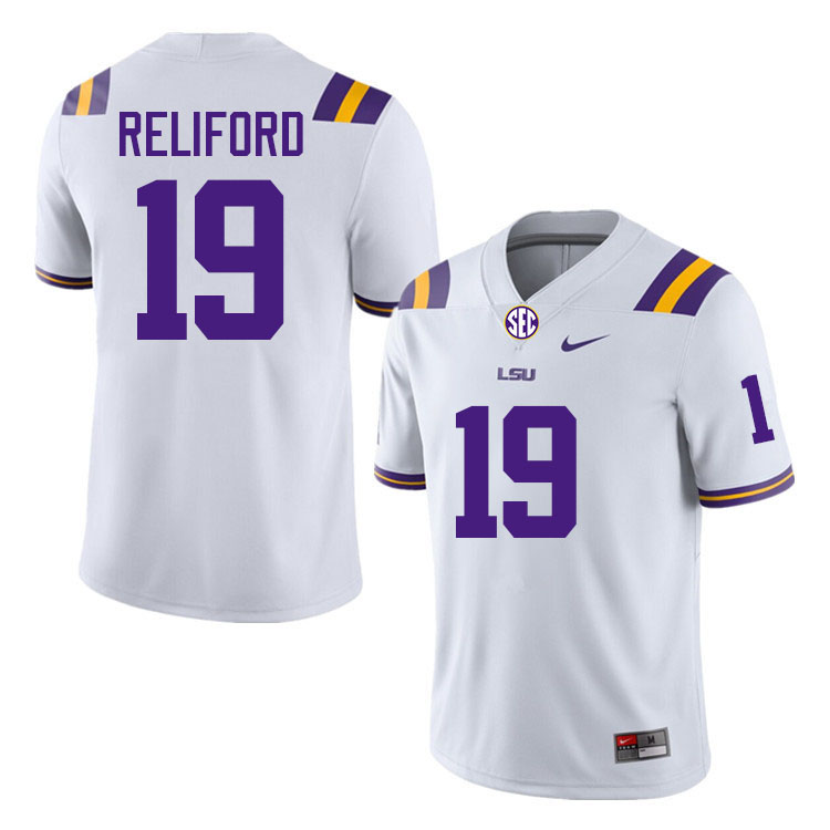 #19 Gabriel Reliford LSU Tigers Jersey,Louisiana State University Tigers Football Jersey-White